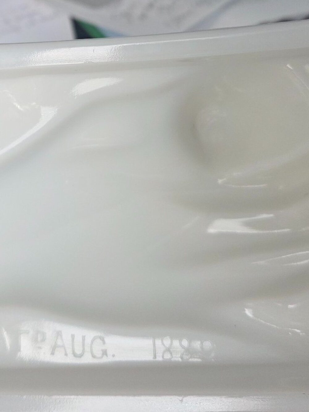Vintage Milk Glass Hand & Dove Dish - Picture 9 of 9